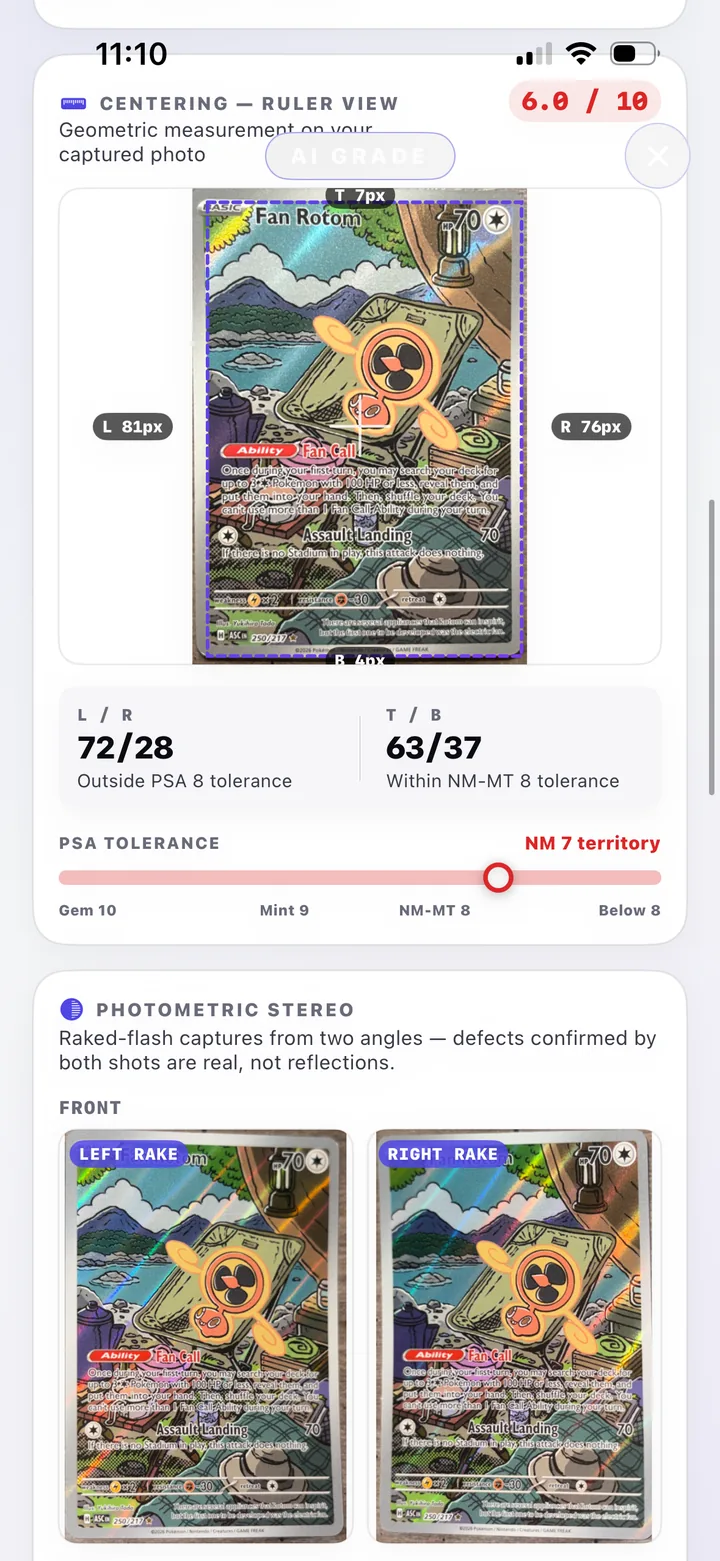 AI grade estimate